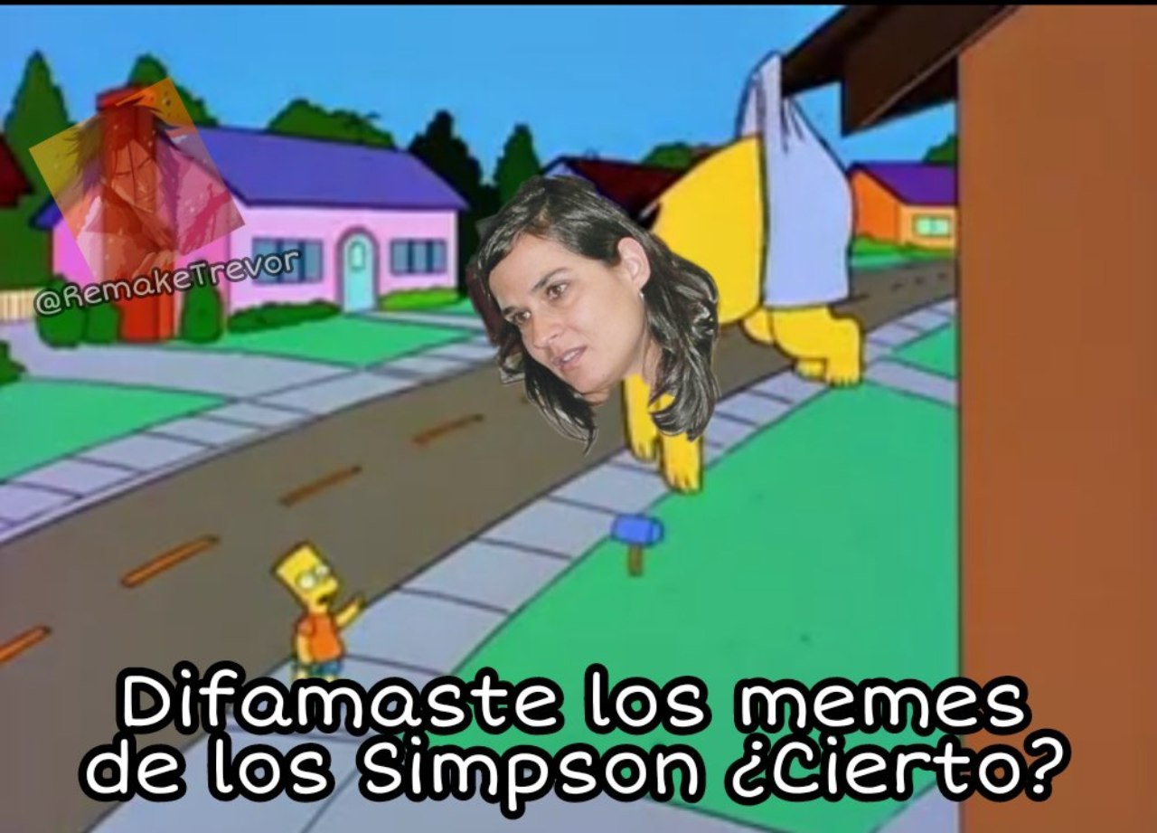 Memes Carolina Sanin difamando Los Simpson