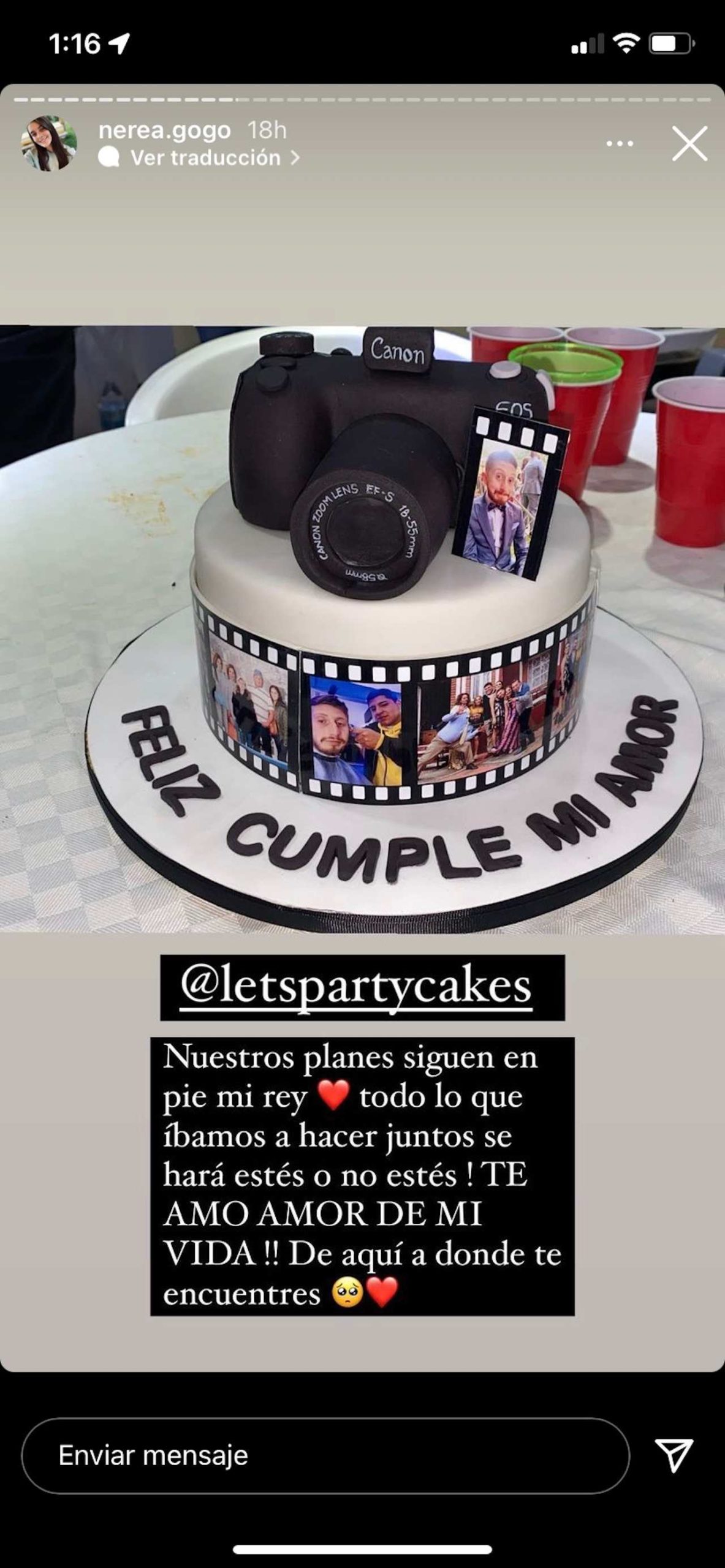 Pastel de cumpleaños fallecido Octavio Ocaña