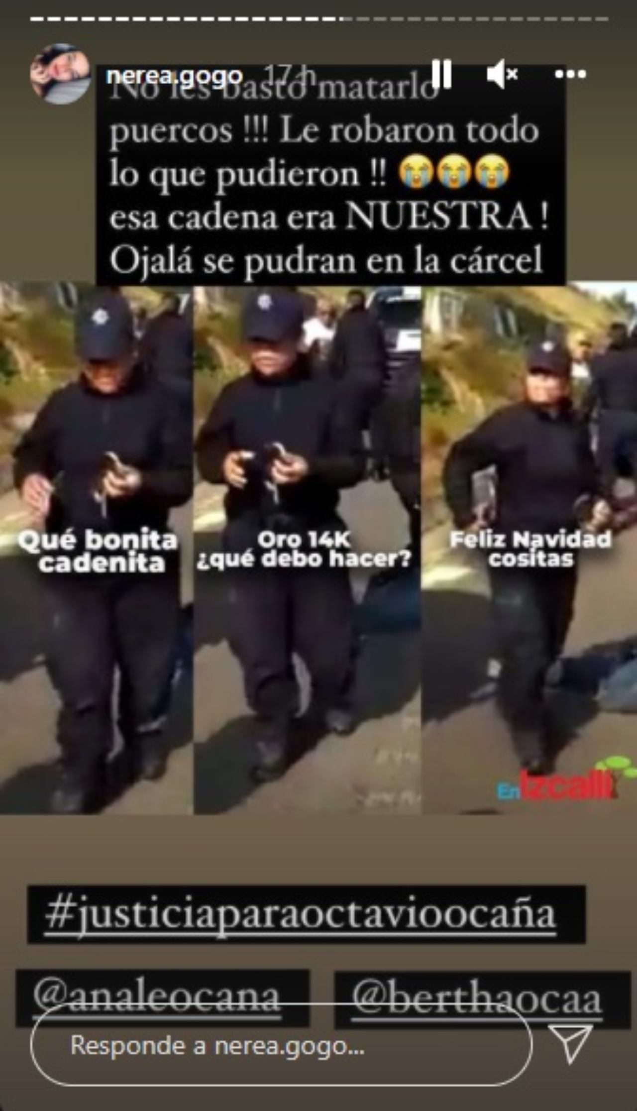 Octavio Ocana robo policias esclava oro