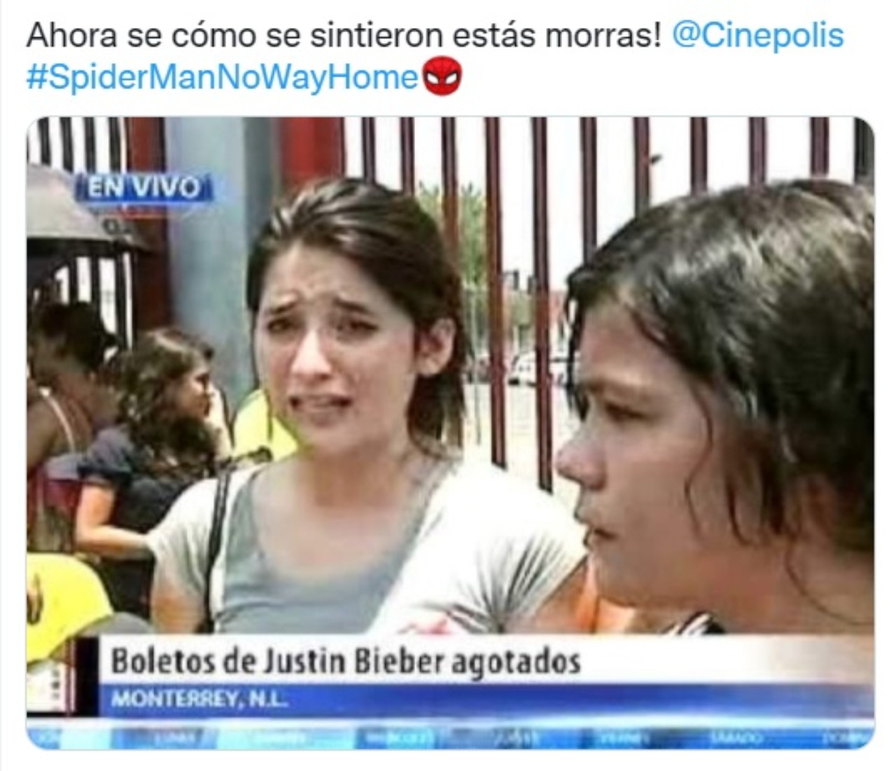 meme boletos justin bieber spiderman cine