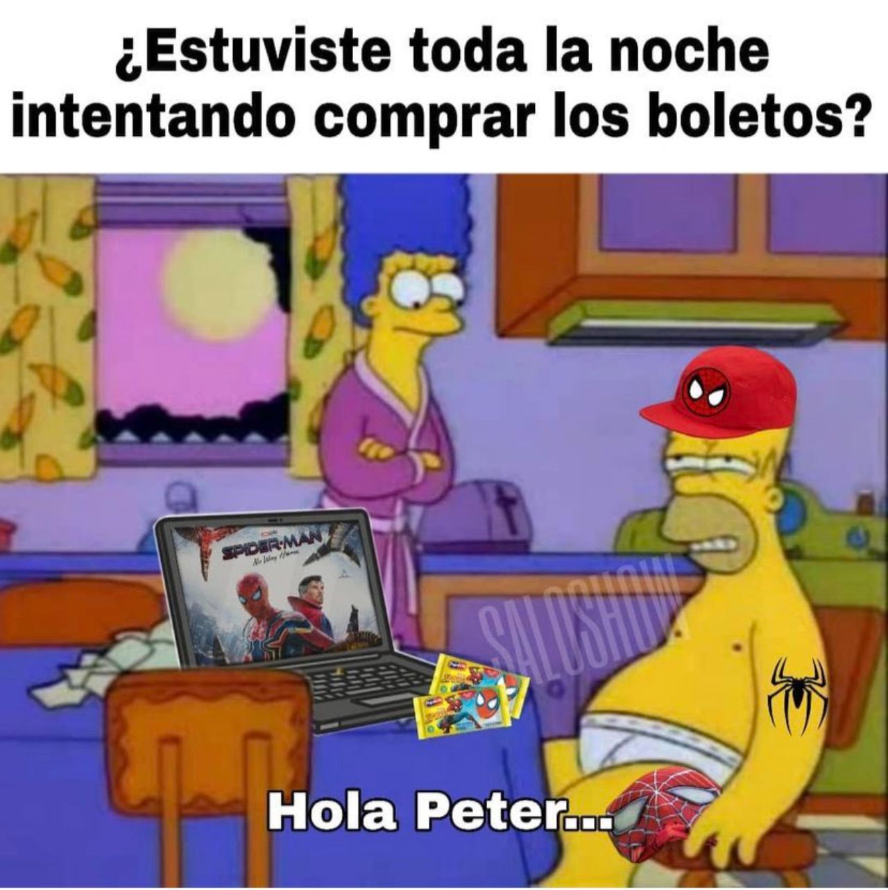 estuviste toda la noche comprando boletos spiderman