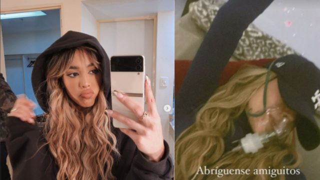 danna paola preocupa tanque de oxigeno