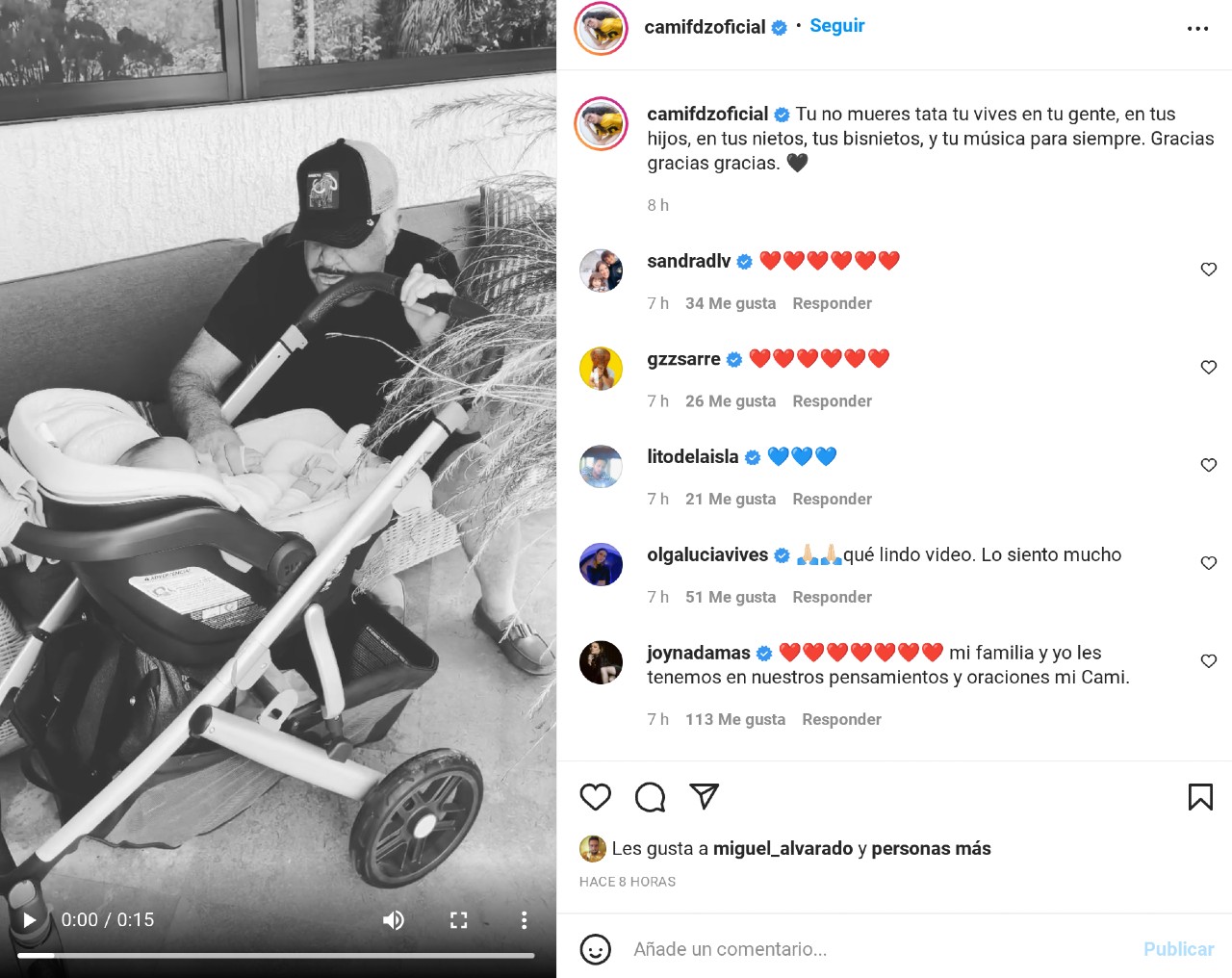 camila mensaje vicente fernandez