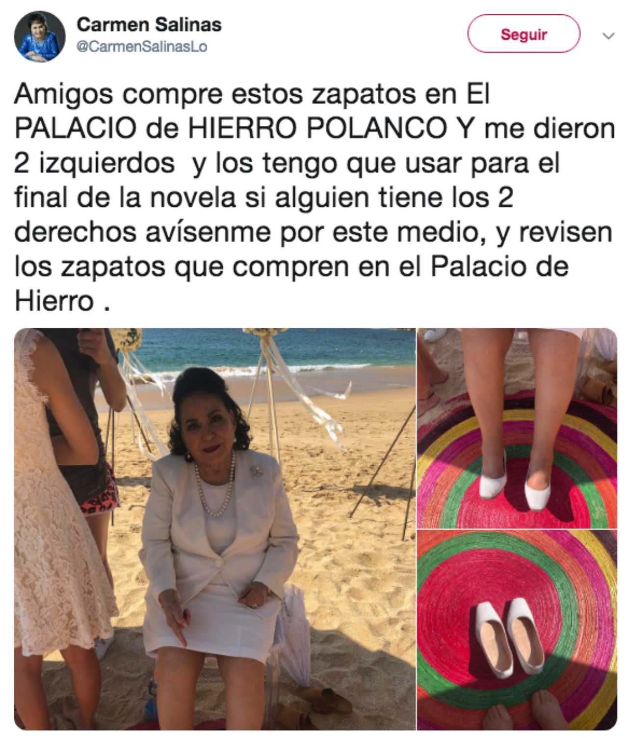 Carmen Salinas y sus dos zapatos izquierdos