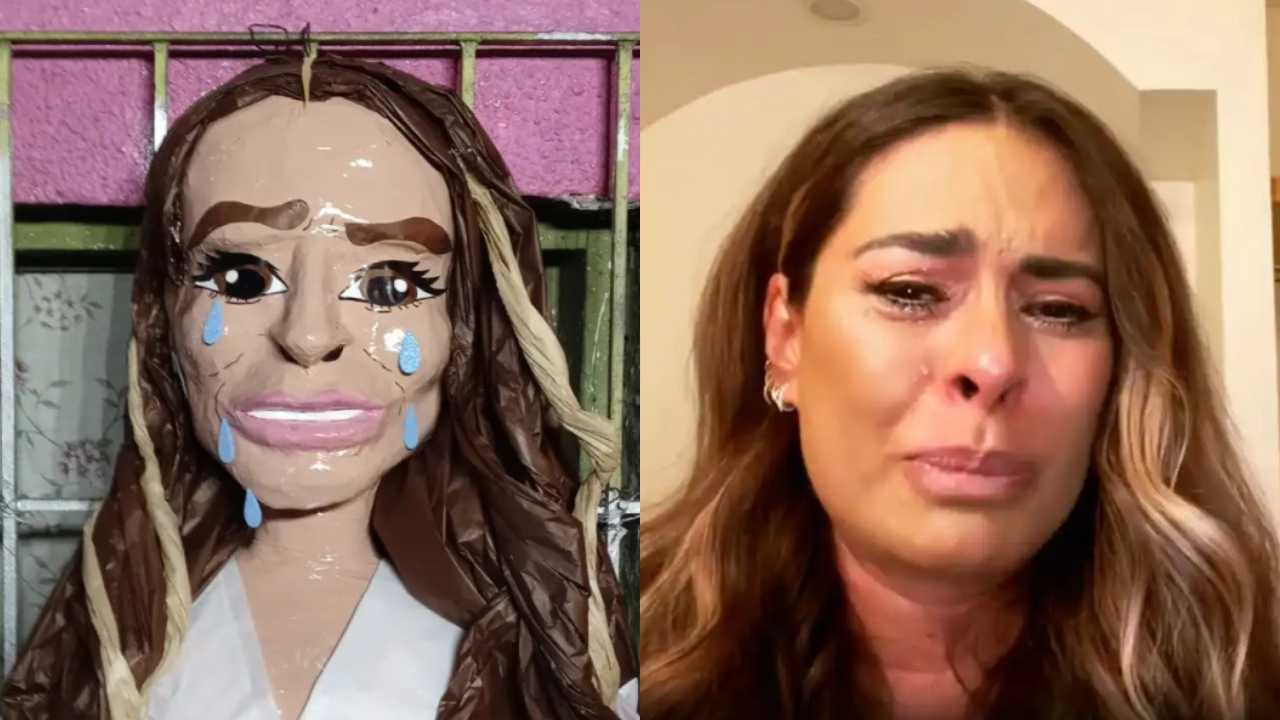 piñata de Galilea Montijo llorando