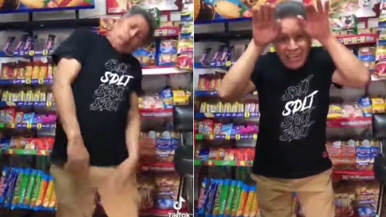 destacada el señor de la tienda baila villancicos