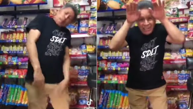 destacada el señor de la tienda baila villancicos