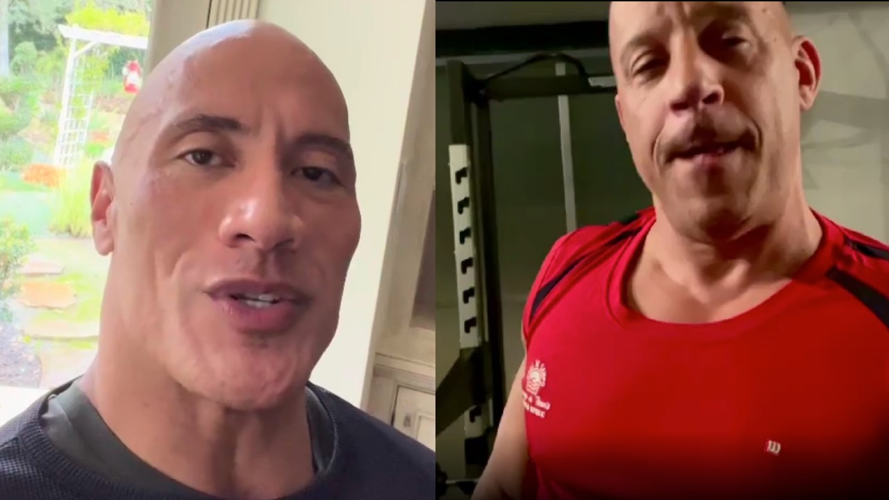 la roca y vin diesel pelea rapidos y furiosos 10