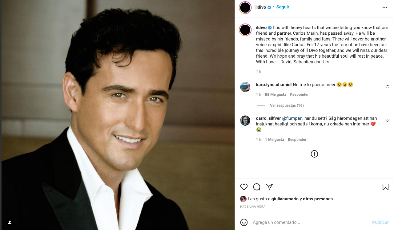 carlos marin fallece coma inducido