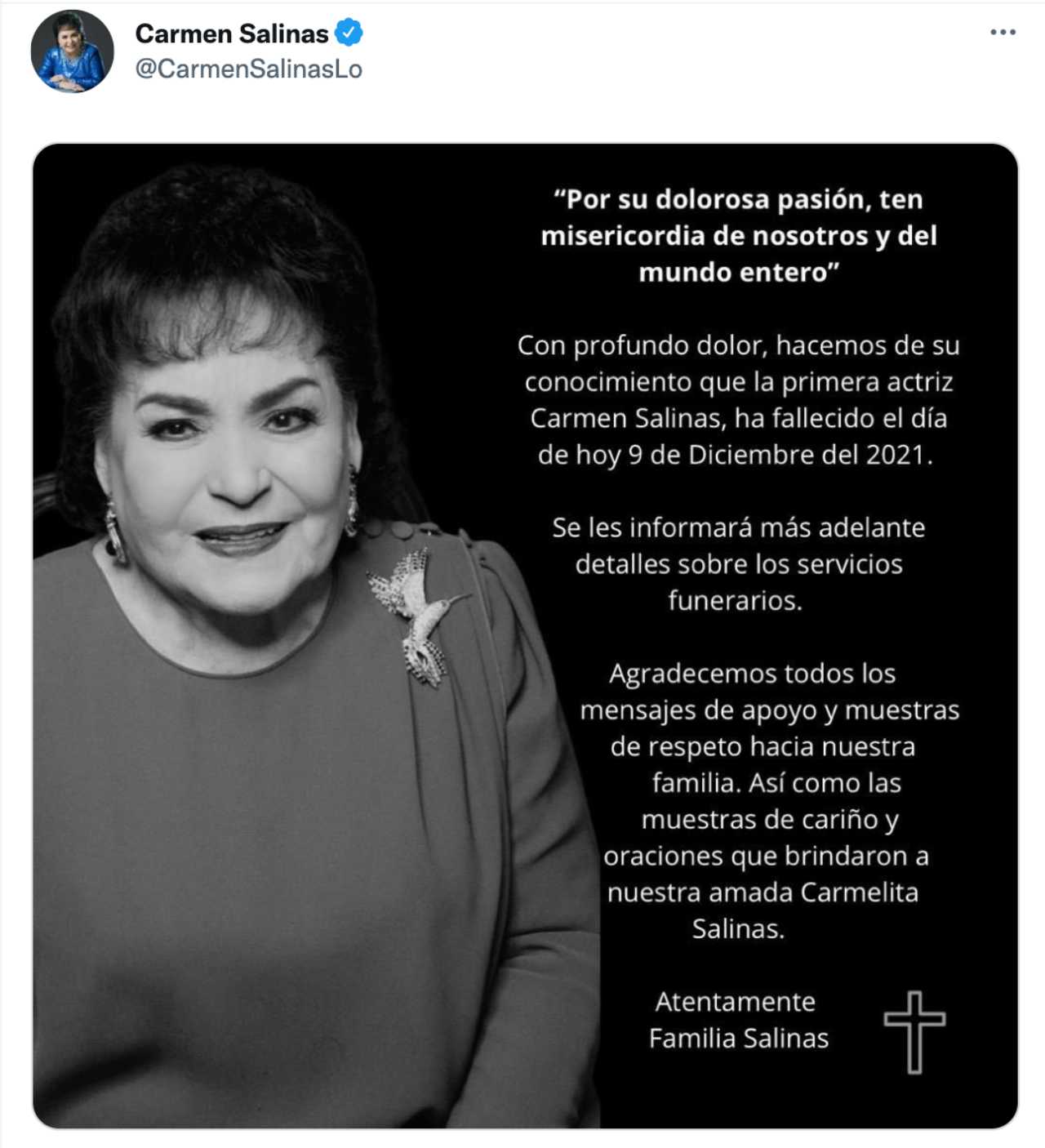 Muere Carmen Salinas
