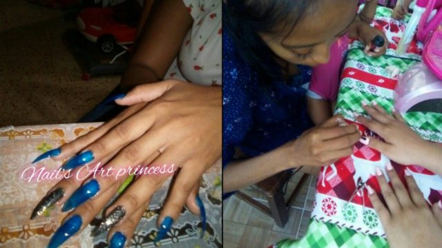 mujer viral salon de unas