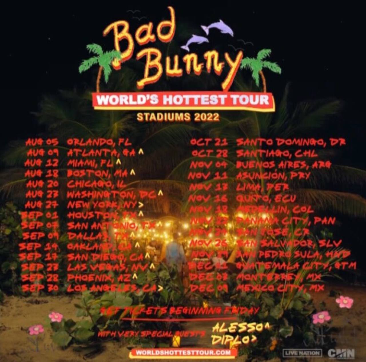 Gira estadios Bad Bunny 2022 conciertos