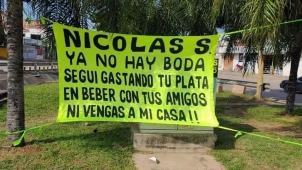 cancela cartulina boda novio amigos beber