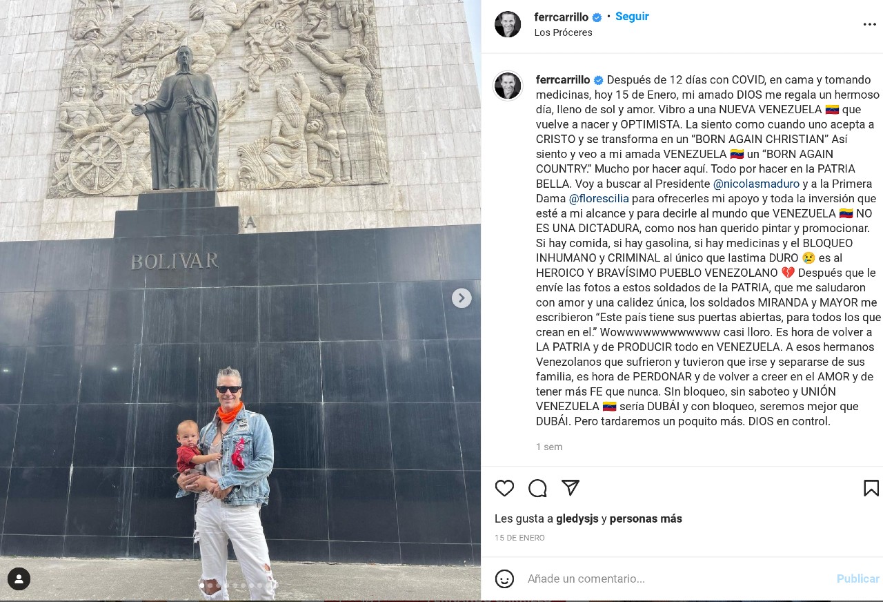 mensaje instagram fernando carrillo