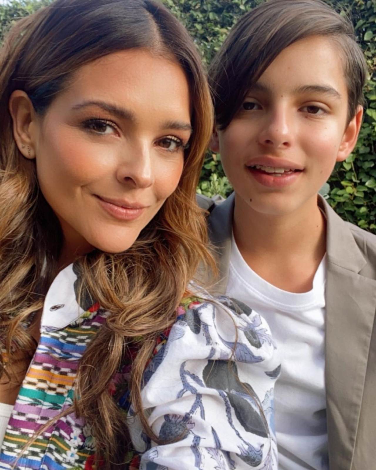 Grettell Valdez y su hijo Borguetti