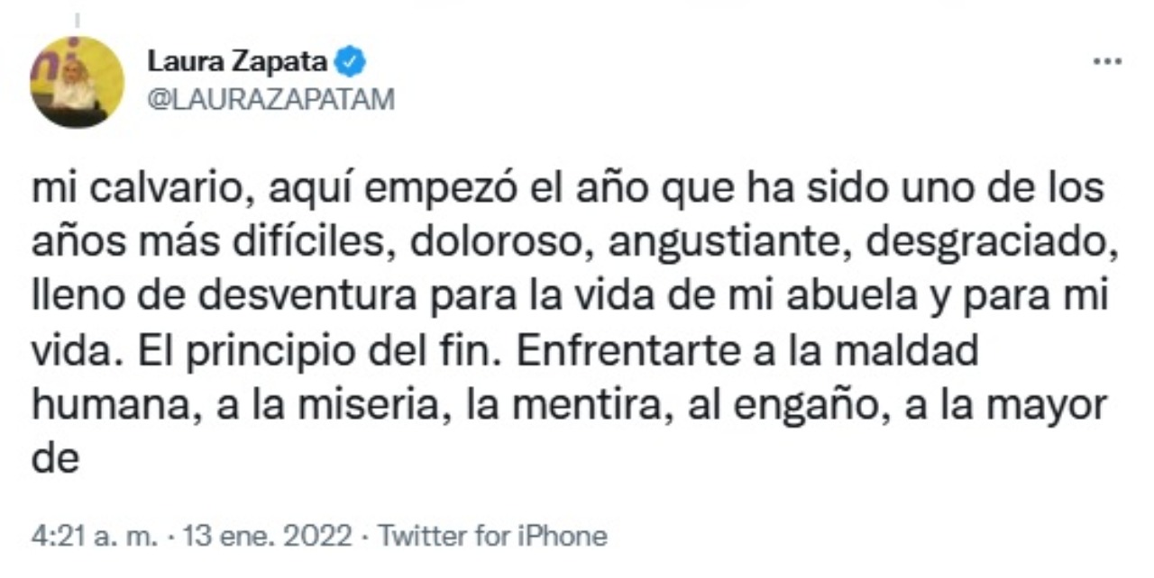 Laura Zapata recuerda como encontro abuela