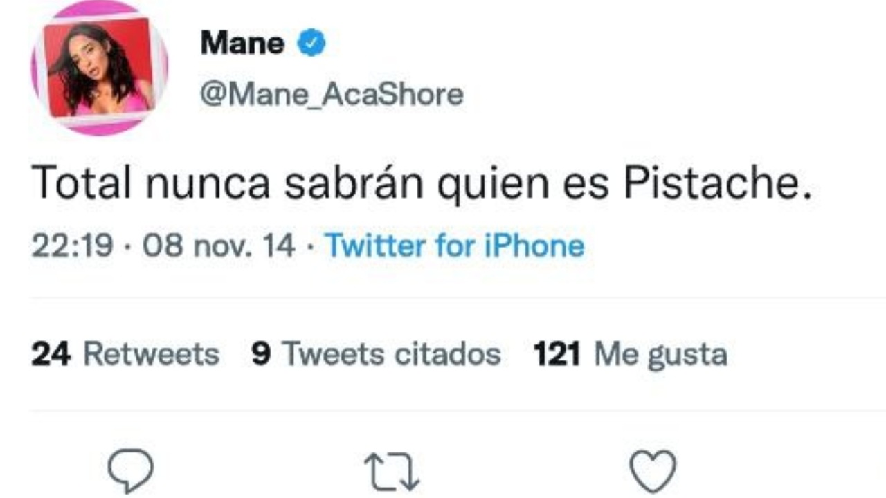 Tweet Mane narco El Pistache novio