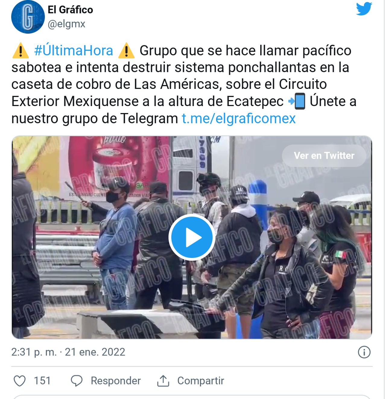 el grafico twitt ecatepec poncha llantas
