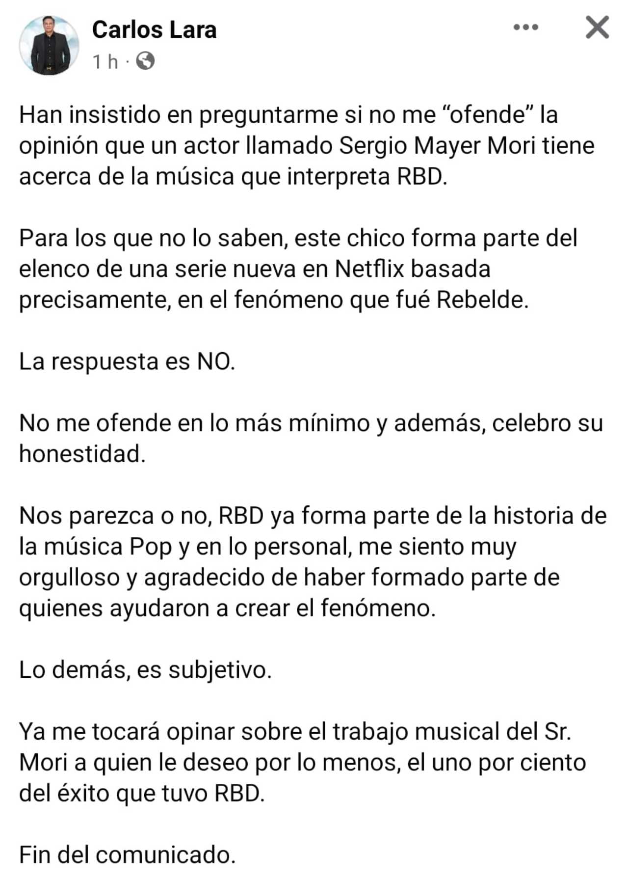 Productor RBD Sergio Mayer Mori responde