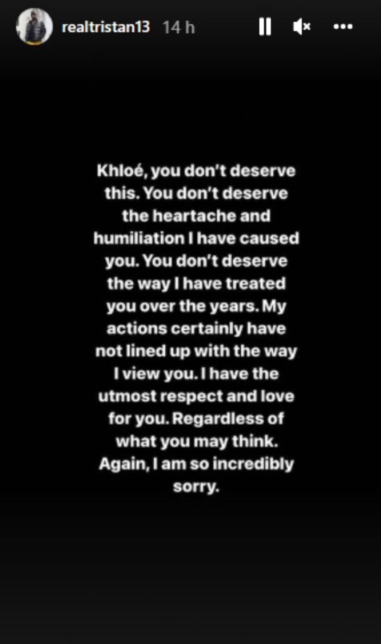 Disculpas tristan thomspon a Khloe Kardashian