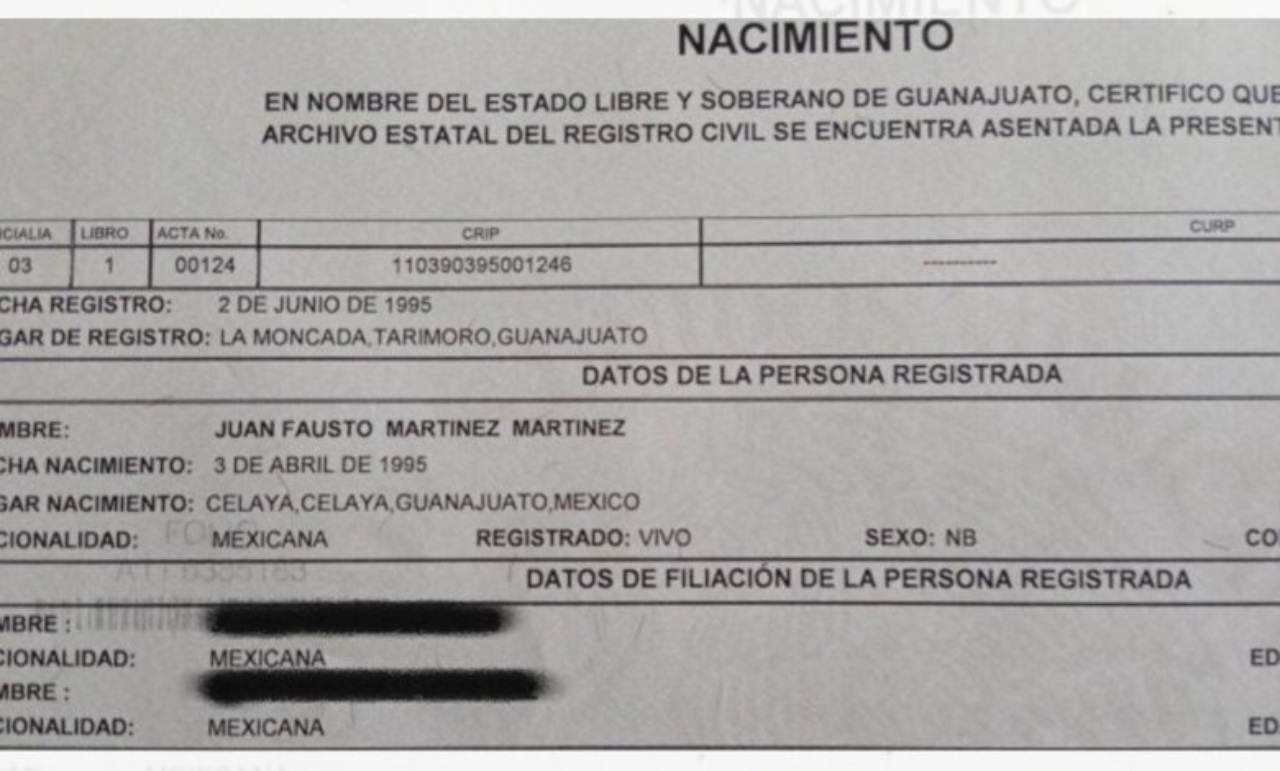 Acta de nacimiento genero no binario