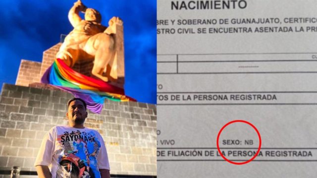 Joven recibe acta genero no binario