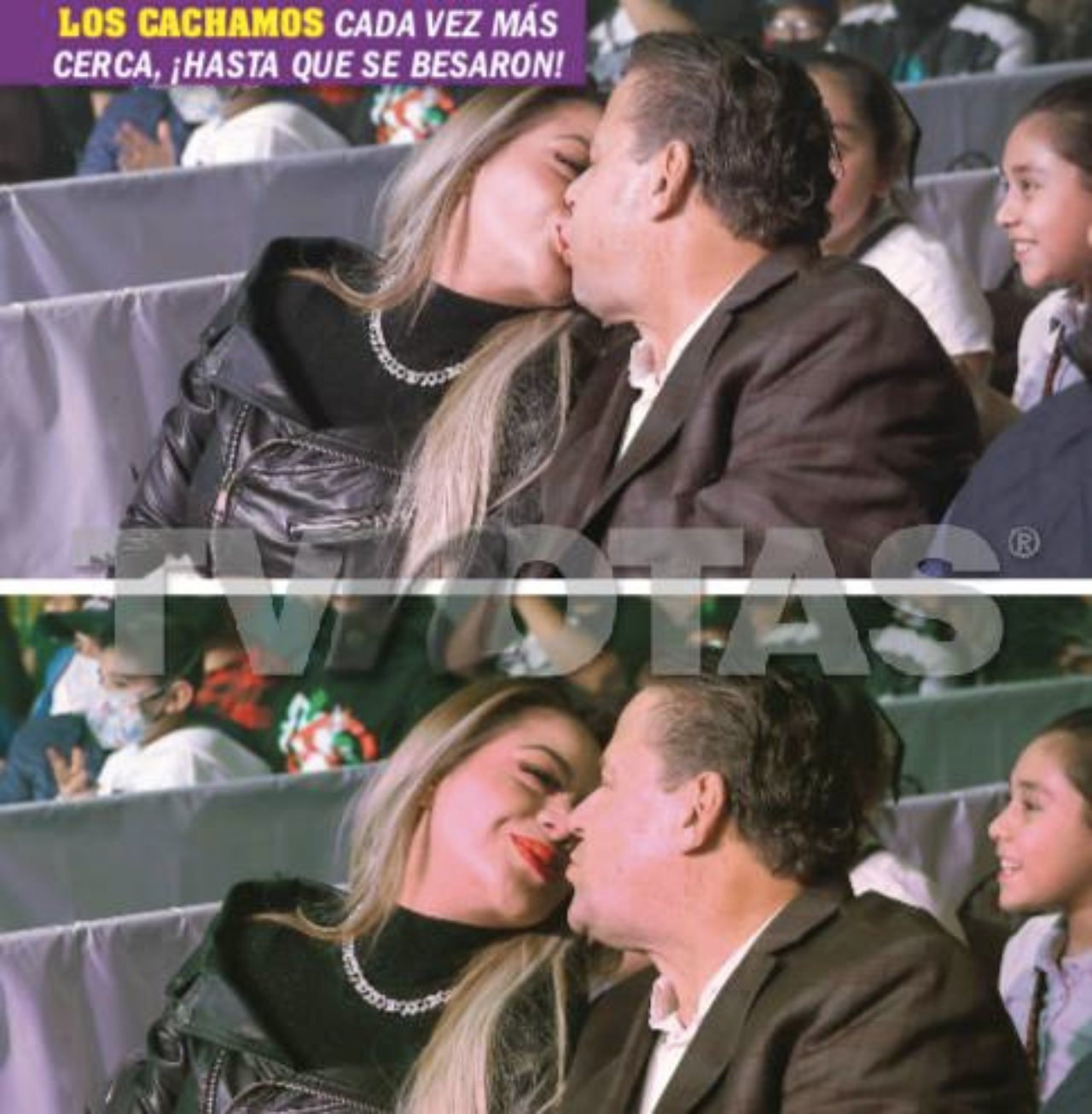 Alfredo Adame besando novia Magaly Chavez