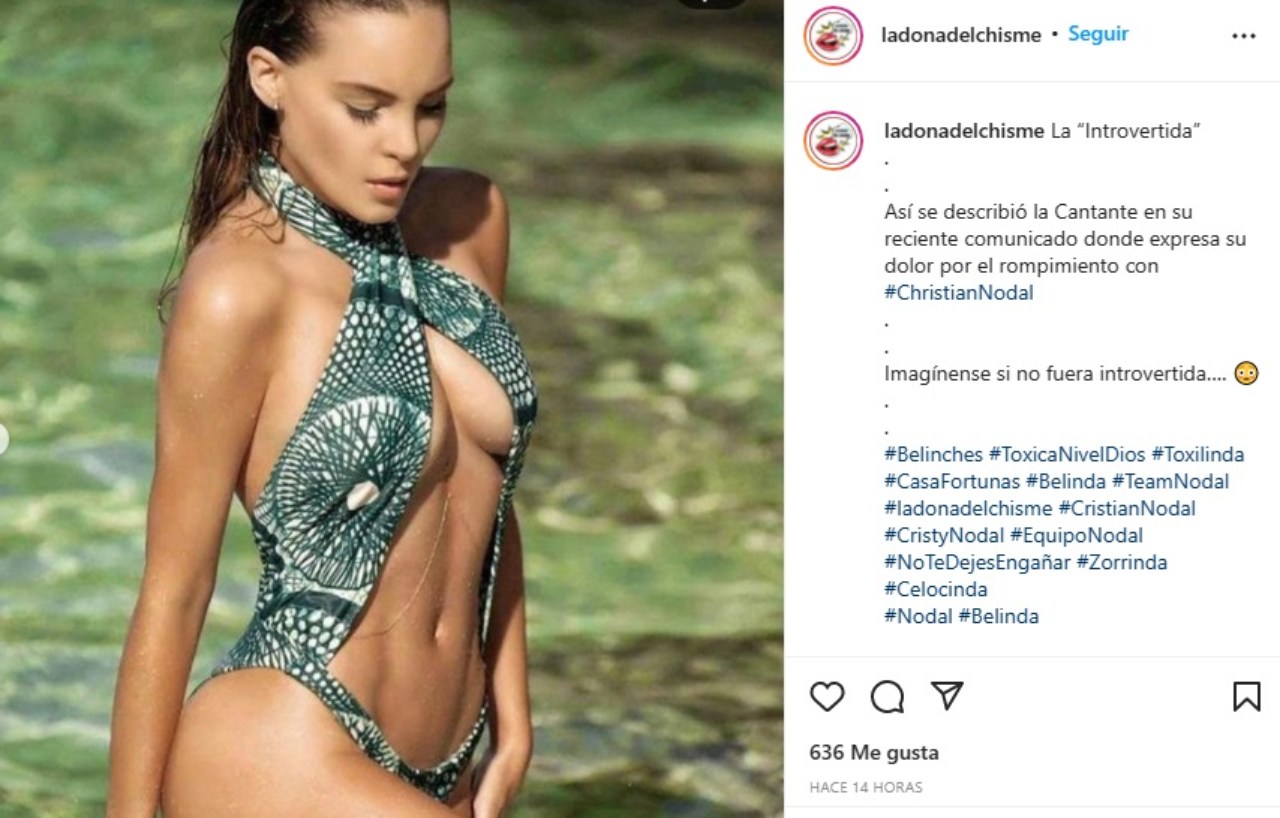 Belinda criticada por fotos bikini introvertida