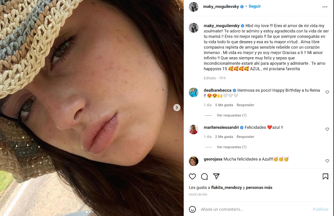 maky publicacion hija azul cumpleaños