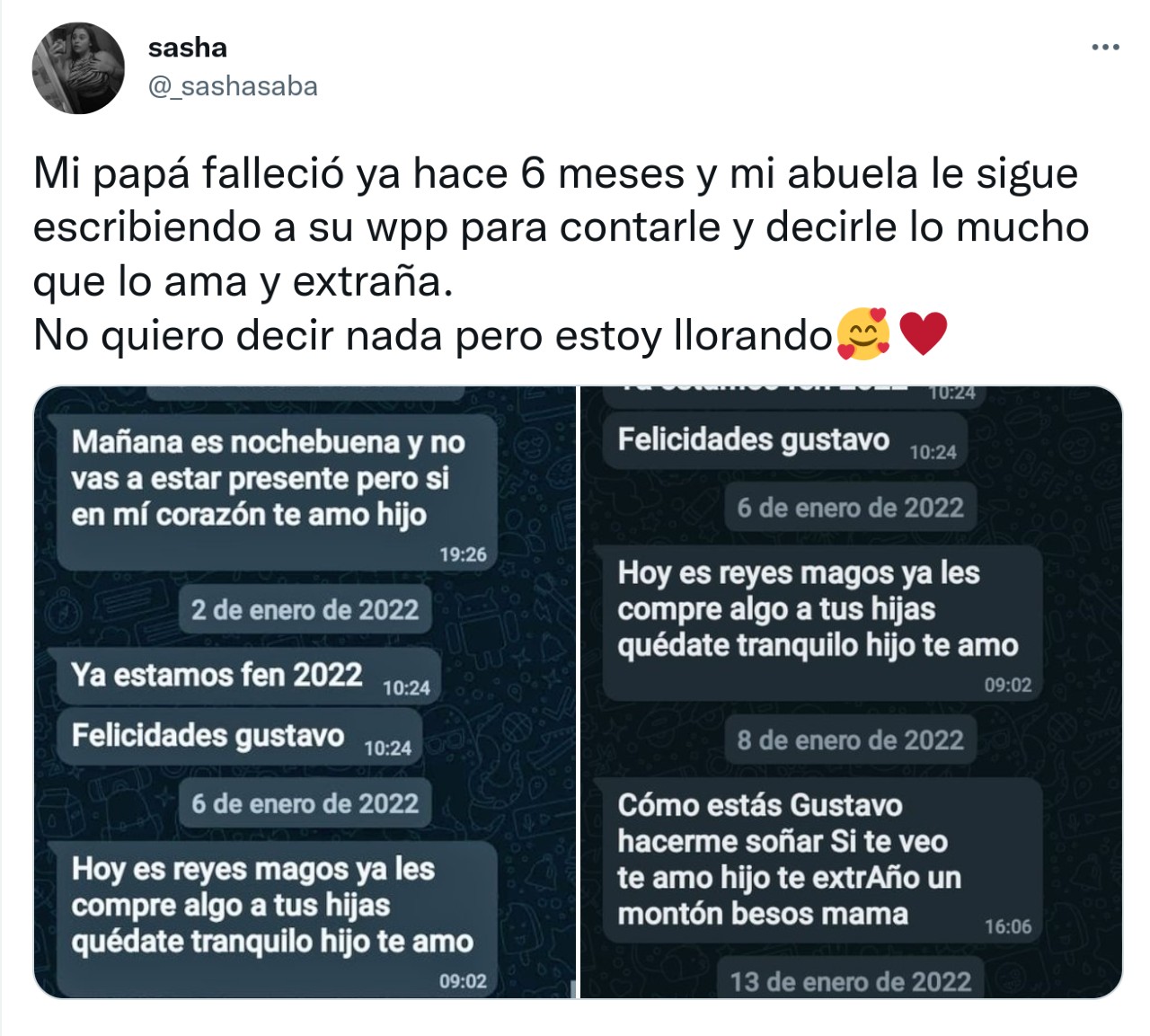 mensajes twitter abueloita nieta hijo fallecido
