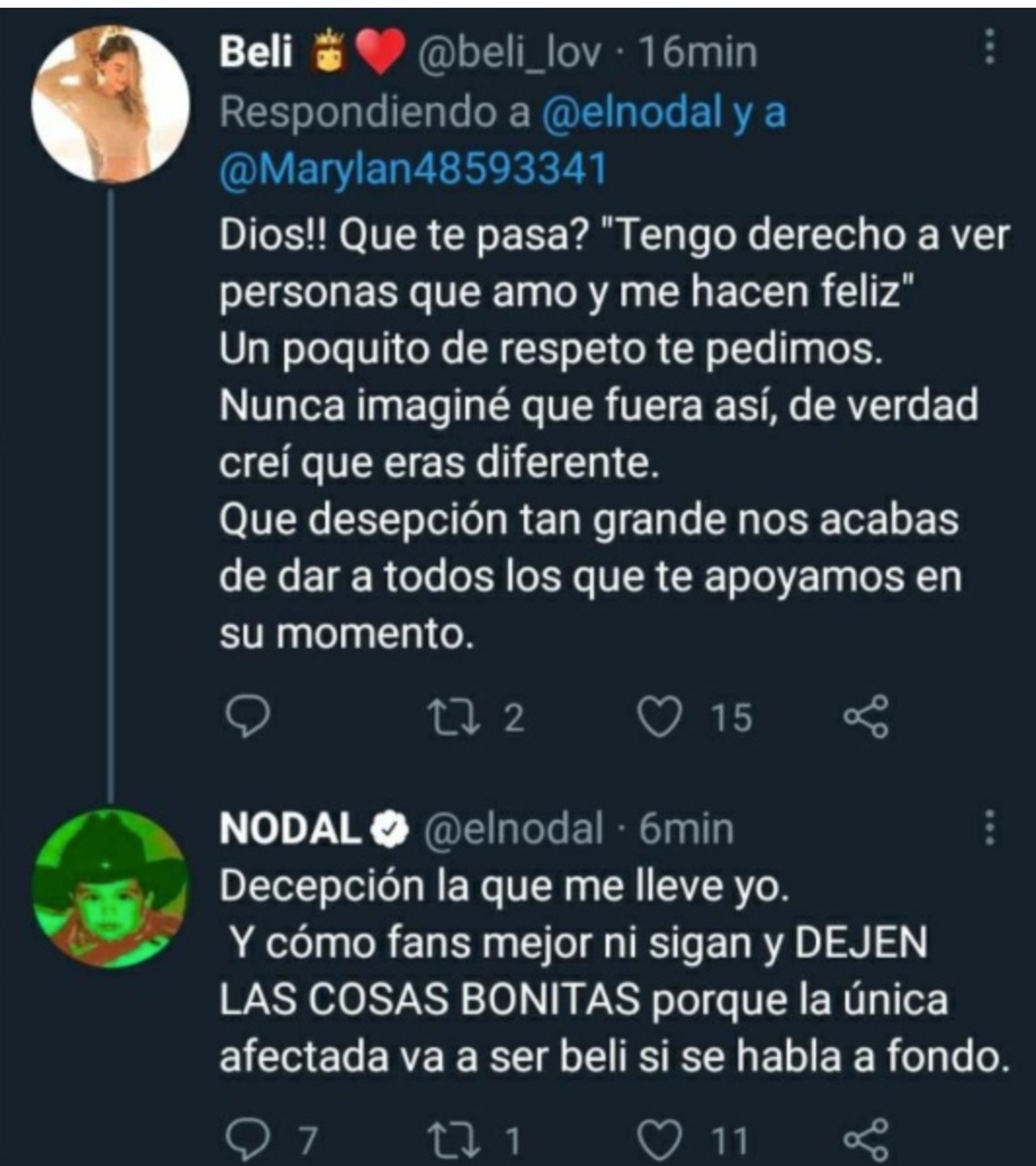 nodal belinda afectada