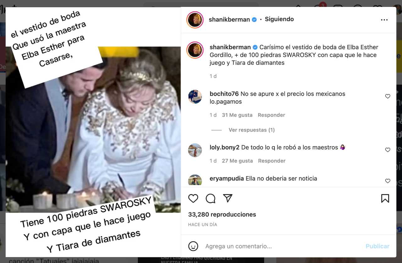 Vestido de la boda religiosa de Elba Esther Gordillo
