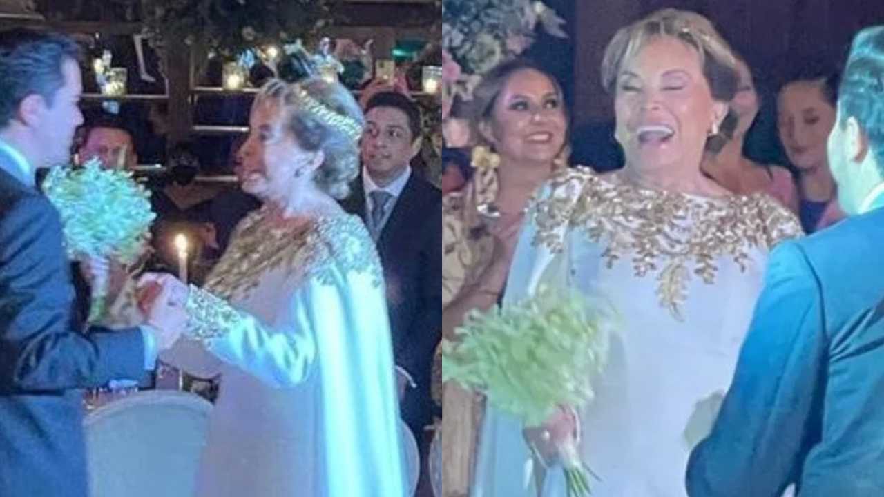 El vestido de novia de Elba Esther Gordillo