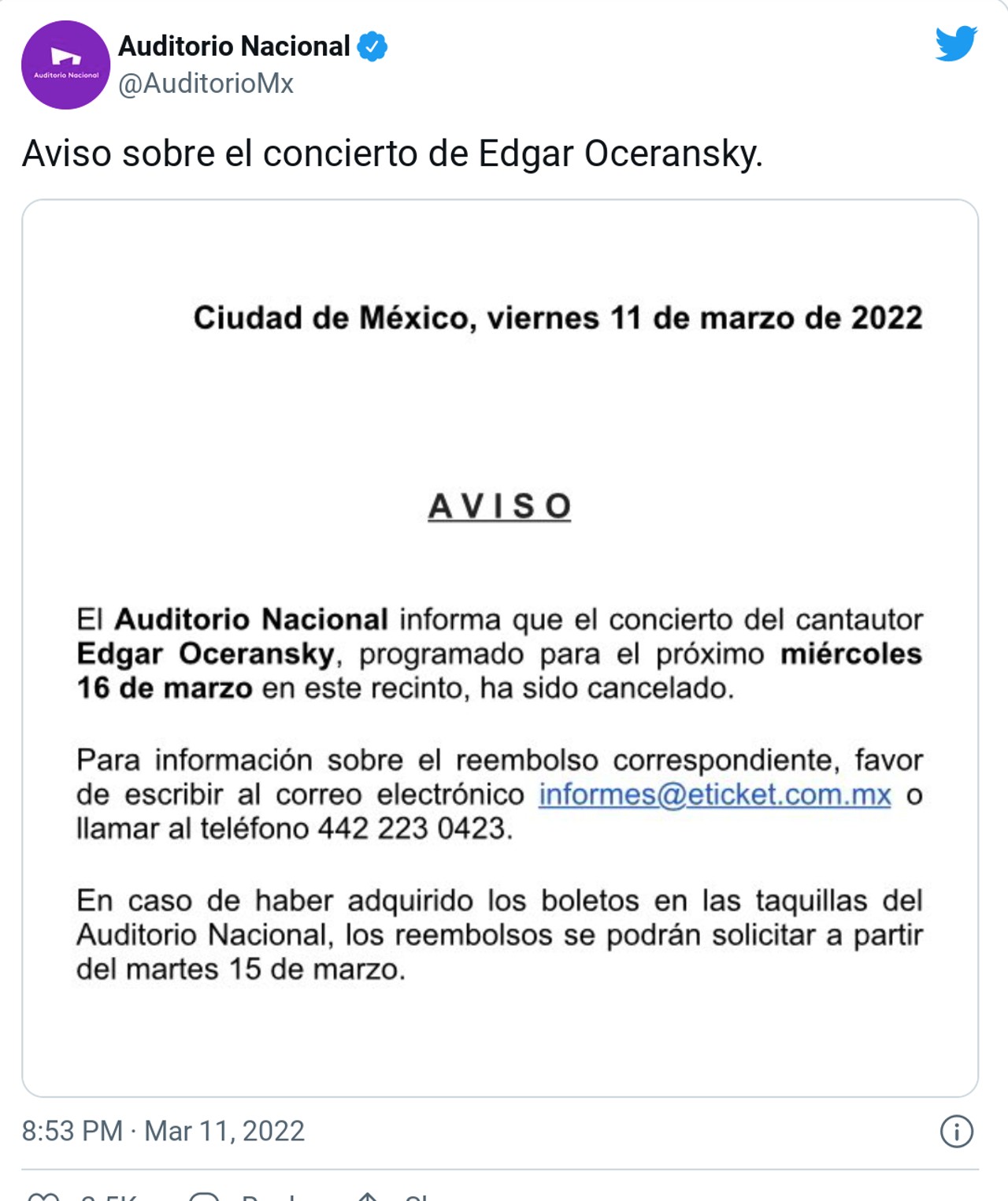 auditorio nacional edgar oceransky comentarios
