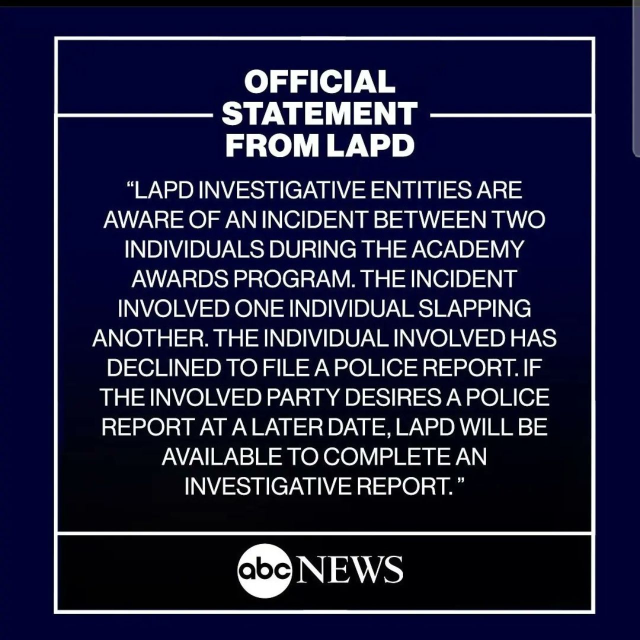 Chris Rock no presenta reporte Will