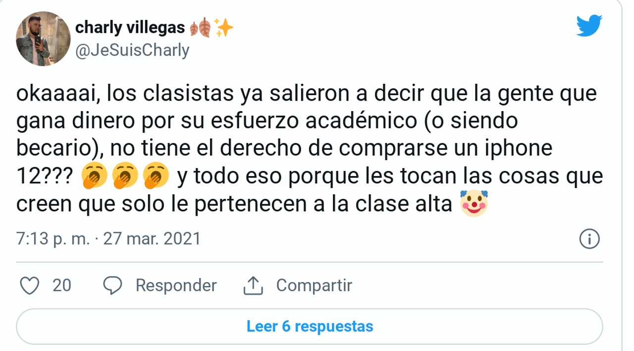 twitter comentario vendedor clasista