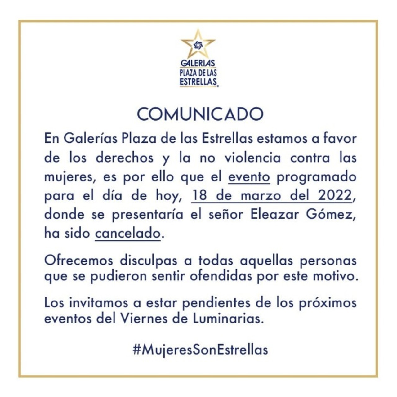 Plaza Estrella comunicado