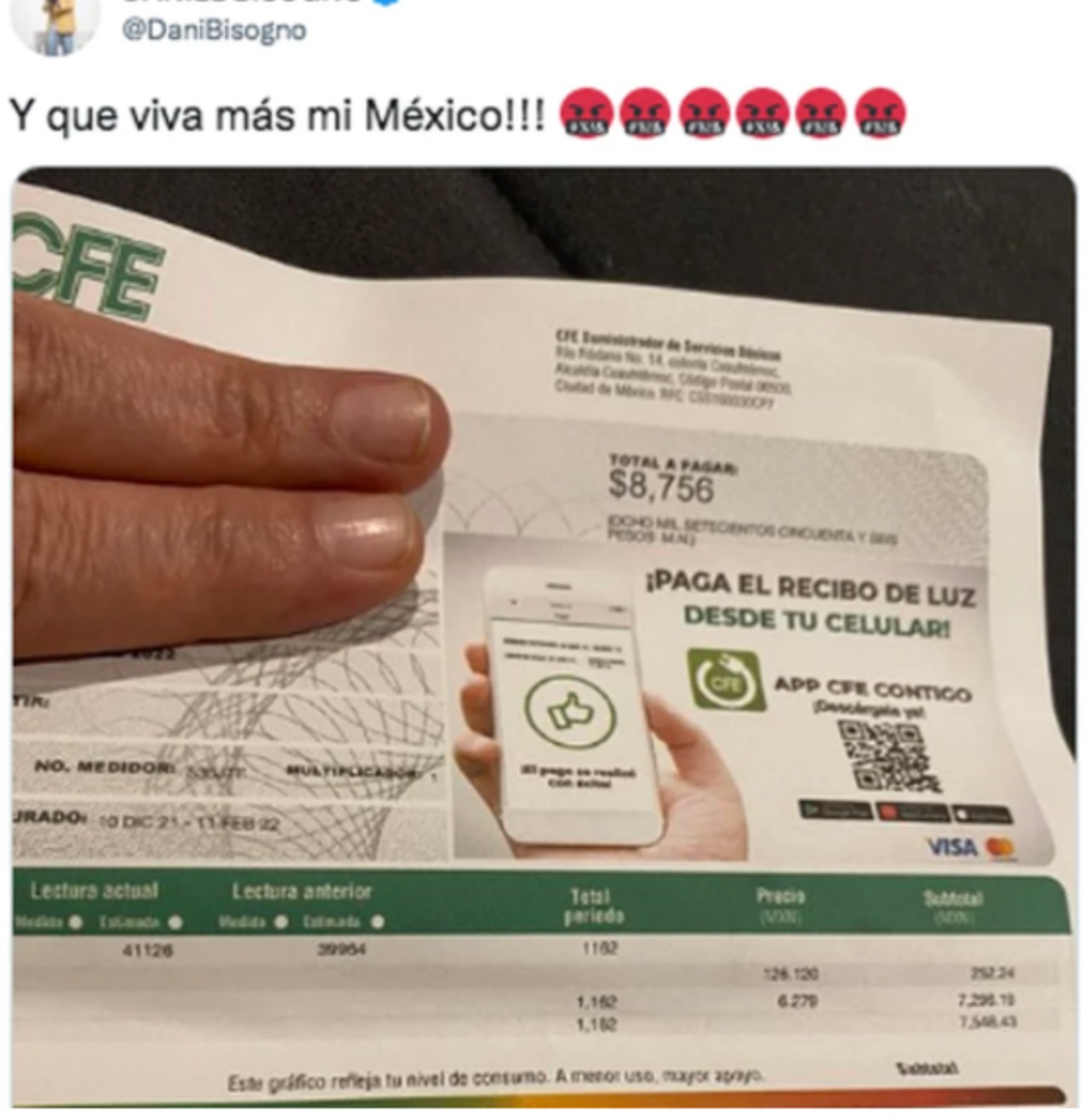 recibo luz queja daniel bisogno