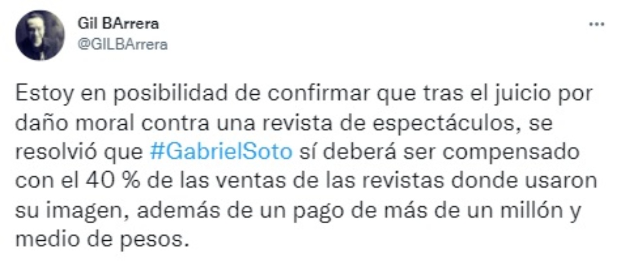 Confirman Gabriel Soto recibira dinero demanda
