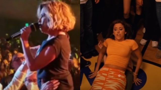 Ilse Flans avienta publico se cae
