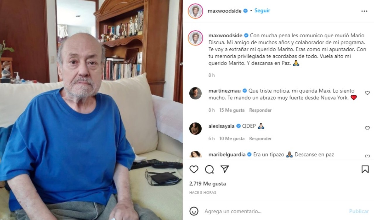 Muere Mario Discua conductor Maxine Woodside