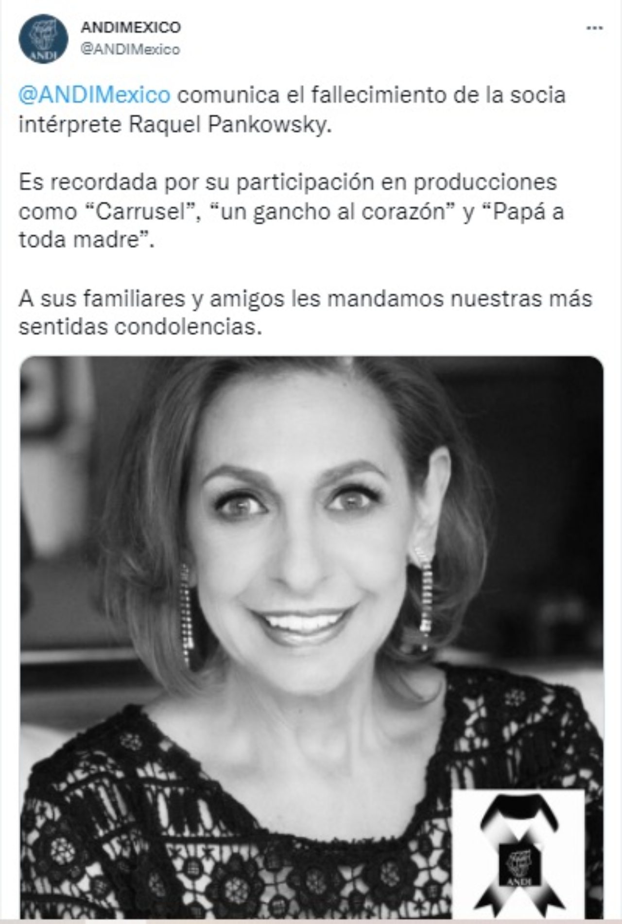 ANDI revela fallecimiento Marta Segun Raquel