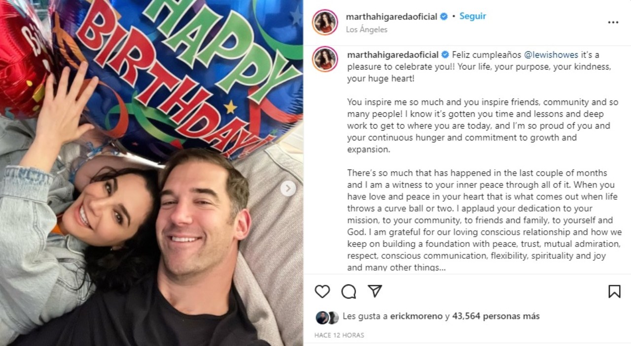 Martha Higareda mensaje Lewis Howes cumpleanos