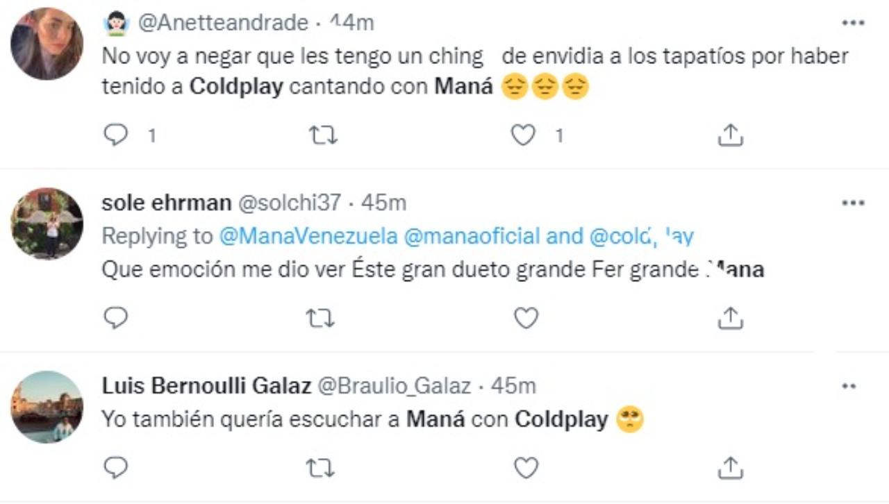 tweets Coldplay Maná