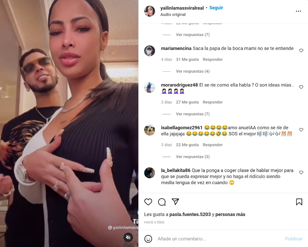 yailin la mas viral comentarios instagram