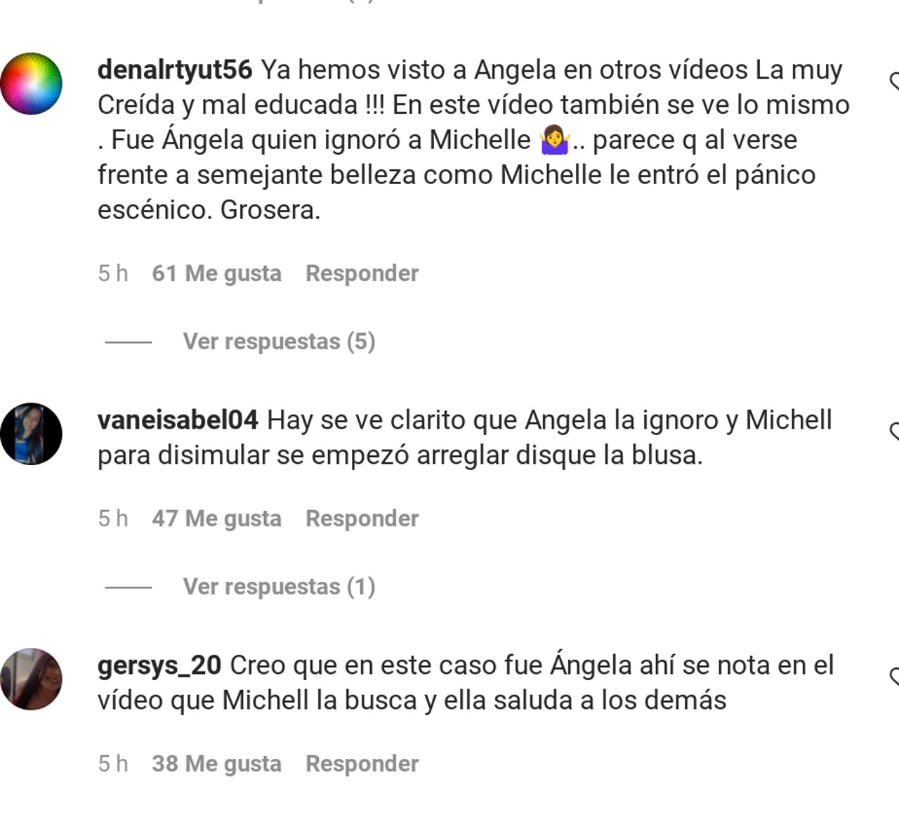 comentarios angela aguilar saludo michelle renaud
