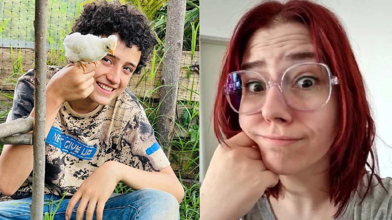 mujer vegana niño granjero