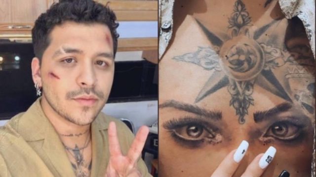 Belinda Christian Nodal tatuaje