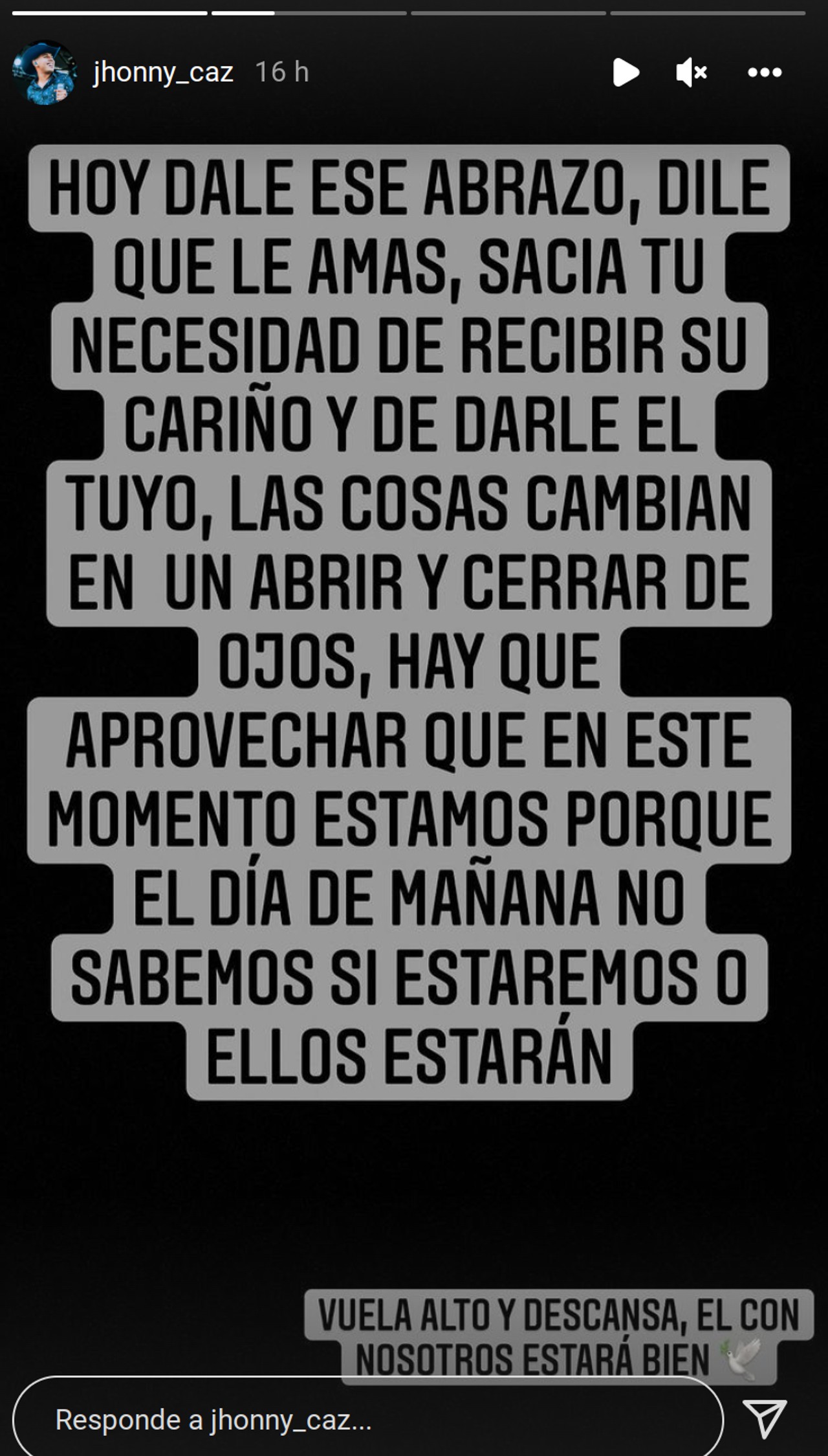 jhonny caz mensaje despedida