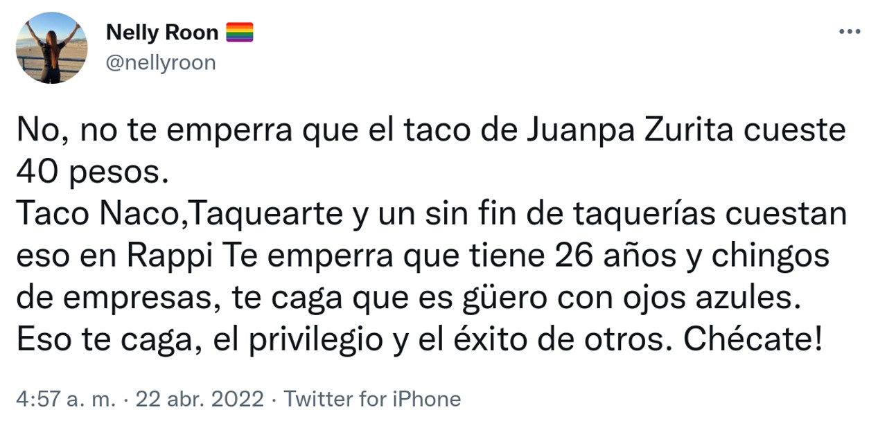 tacos envidia comentario juanpa zurita
